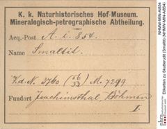 Etiketten zu Skutterudit (Smaltit) (NHMW-MIN-Ai854)